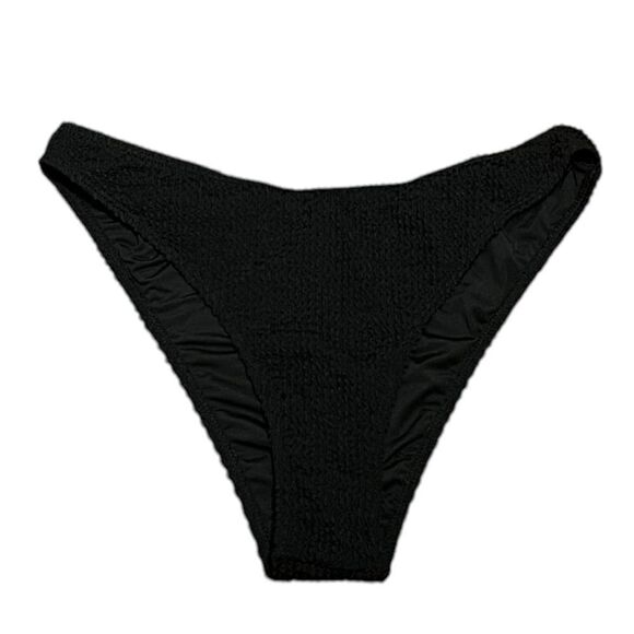 Black Textured Cheeky Bikini Bottom, Size M, NWOT - Picture 1 of 4
